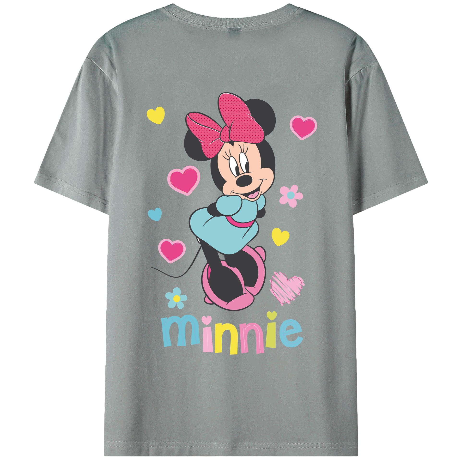 ミッキーマウス Mickey Mouse 綿100％ メンズ半袖Tシャツ（バックプリント） 通気性